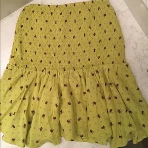 Urban Outfitters Chartreuse Peplum Strapless Top